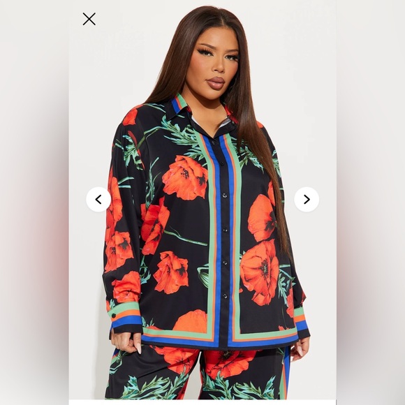 NWT Fashion Nova vacation matching  wide leg  pants set size 1X - Picture 2 of 3